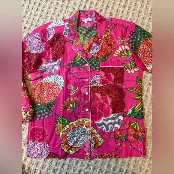 Soothe our Soul 100% Cotton Bright Color Patterned Short Sleeve Shorts PJ set XS - Picture 6 of 9